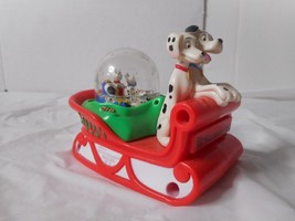 101 Dalmatians McDonalds Disney Christmas Ornament Dogs Sleigh Snow Globe 1996 - £9.54 GBP