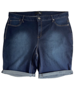 1822 Dark Wash Stretch Denim Jean Shorts Size 24W - $23.74