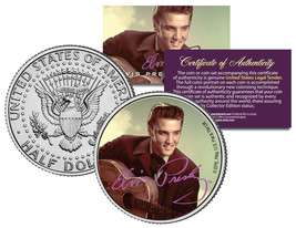 Elvis Presley &quot;Guitar&quot; JFK Kennedy Half Dollar US Coin *Officially Licensed - £6.84 GBP