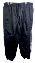 Vintage Y2K Adidas Track Pants Windpants Black White Stripe Zip Calf 3 S... - $49.72