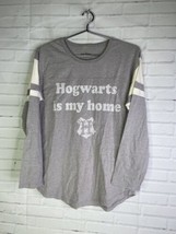 Harry Potter Hogwarts Is My Home Raglan Top Tee T-Shirt Gray Womens Juniors XL - £10.89 GBP