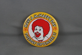 Vintage McDonalds pin - Have a McHappy Day September 27 - Celluloid Pin - $15.00
