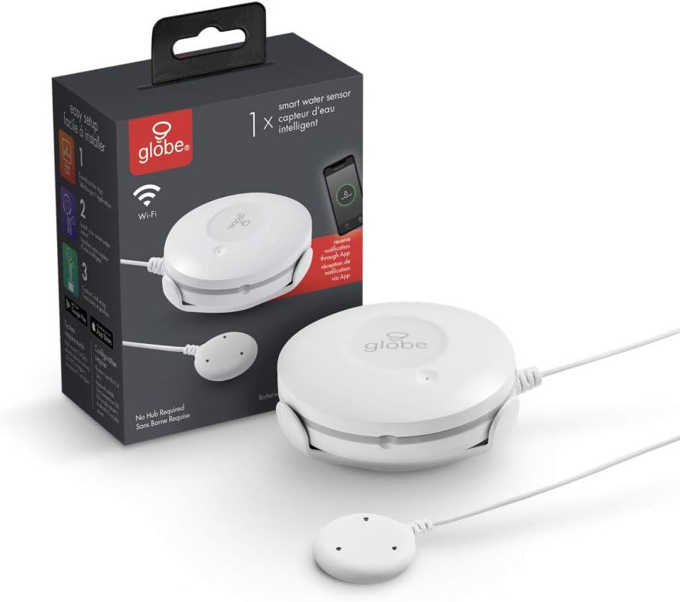 Wi-Fi Smart Water Leak Sensor, No Hub Needed, Battery Operated, White, 5... - $53.98