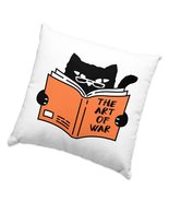 Black Cat Reading Book Square Pillow Cases - Funny Cat Pillow Cover - Hu... - £13.27 GBP