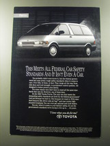 1992 Toyota Previa Minivan Ad - This meets all federal car safety standards - $14.99