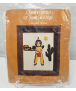 Vintage 1975  Needlemagic Mini Crewel Embroidery Kits~Indian Boy ~5&quot; x 7&quot; - $14.56