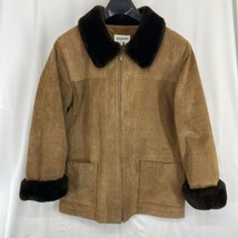 Bagatelle Leather Hide Suede Jacket With Faux Fur Collar &amp; Cuffs Full Zip - $33.24