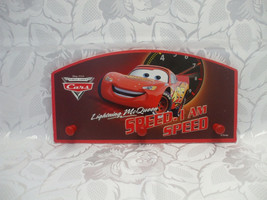 Toddlers Red Wooden Lightning McQueen Wall Mounted Plaque With 3 Pegs - $7.99