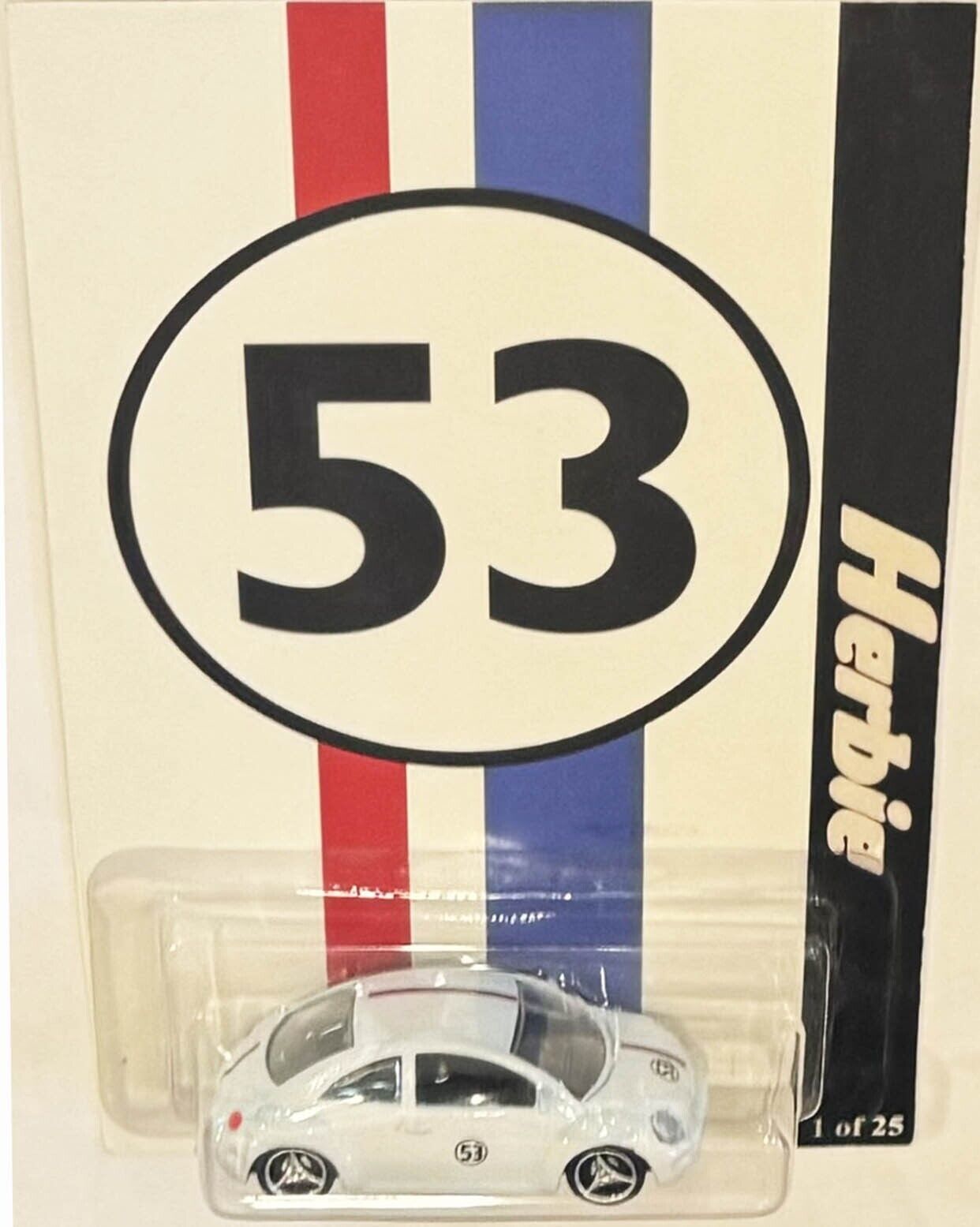 White VW Bug Beetle CUSTOM &quot;Herbie 53&quot;  Series w/  RR - $72.71