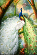 oil painting Two Peacock Oil painting canvas Giclee - £9.02 GBP+