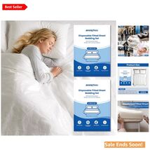Luxury 2-Pack Disposable King Size Bed Sheets with Quilt Cover &amp; Pillowc... - $37.57