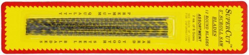 SuperCut SSR4 Round Plain End Scroll Saw Blades - 0.060&quot; Width, 0.028&quot; T... - $6.33