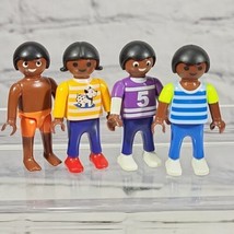 Playmobil Action Figures African American Black Kids Boys Girls Lot Of 4 1995  - $14.84