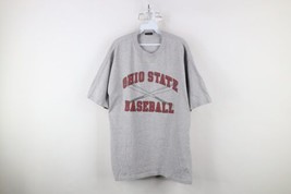 Vtg 90s Mens XL Spell Out Ohio State University Baseball T-Shirt Heather Gray - $44.50