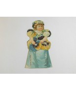 Advertising paper doll with pansy dress - no company listed - stand-up v... - £6.15 GBP