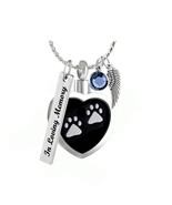 Stainless Paw Print Heart Pendant Ash Urn - Love Charms™ Option - $29.95