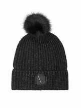 BNIP Victoria&#39;s  Secret  Pom-Pom Hat Winter One Size Fits All BLACK - £15.63 GBP