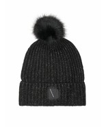 BNIP Victoria&#39;s  Secret  Pom-Pom Hat Winter One Size Fits All BLACK - £15.56 GBP
