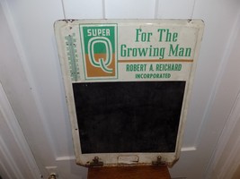Vintage Quaker State Super Q Thermometer Chalkboard Sign - $4,714.30 MXN