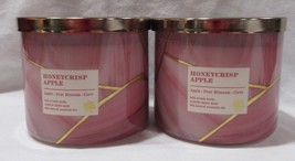 Bath &amp; Body Works 3-wick Scented Candle Lot Set Of 2 Honeycrisp Apple - £54.80 GBP
