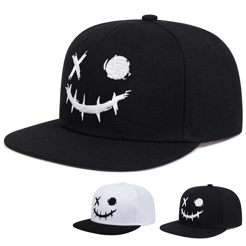 UniB XO Smiling Face Embroidery Hip-hop Hats Outdoor Adjustable Casual Baseball  - £18.78 GBP