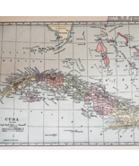 1917 Cuba WW1 Era Map Atlas Of The World Antique North America Caribbean... - €25,67 EUR