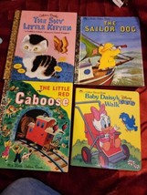 Vintage Little Golden Book kitten sailor dog red caboose daisy walk  - £7.01 GBP