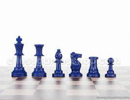 Chess pieces in Blue / White color - Standard size - chessmen - 3,75&quot; - $23.49