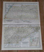 1897 Antique Dated Map Of Tennessee / Memphis Nashville - £24.99 GBP