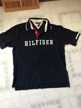 Vintage Tommy Hilfiger Spell-out Polo Red White &amp; Blue Men’s XL Rugby Sh... - $43.00