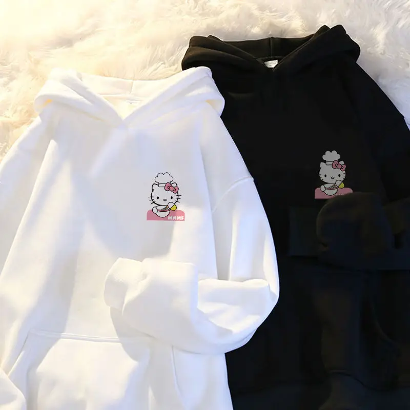 Sanrio Kawaii Hello Kitty Hoodies Anime Cartoon Cute Fashion Exquisite Soft Skin - £17.47 GBP