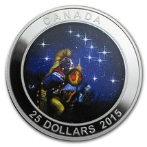 1 oz Silver Coin 2015 Canada $25 Star Charts - The Quest Glow in the Dark - £92.26 GBP