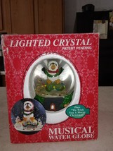 CHRISTMAS Lighted Crystal Musical penquin Water Globe With Box - $34.64
