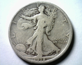 1918-S Walking Liberty Half Very Good+ Vg+ Nice Original Coin From Bobs Coins - £18.80 GBP