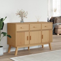 Rustic Wooden Solid Pine Wood Sideboard Storage Cabinet With 3 Doors 3 D... - £313.44 GBP