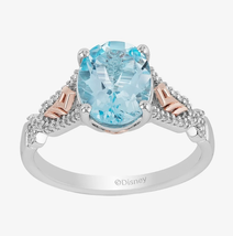 Enchanted Disney Fine Jewelry Frozen Blue Topaz Engagement Ring Silver Ring - £95.12 GBP