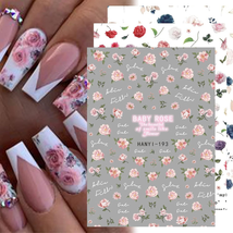 YOSOMK 8 Sheets Flower Nail Art Stickers Charming Daisy Nail Decals Spring Nail  - £8.02 GBP
