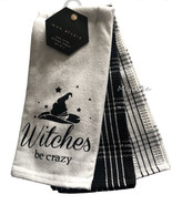 Max Studio Halloween Witches Be Crazy Dish Kitchen Towels Set Of 3 Black... - £28.55 GBP