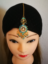 Indian Maang Tikka Hair Forehead Jewellery Bindi Headpiece Bollywood Wed... - $15.31