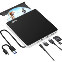 External Cd Dvd Drive Usb 3.0 Usb C Dvd Rom External Drive Player Burner Portabl - £58.81 GBP