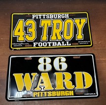 2 Pittsburgh Steelers Metal License Plates  - 43 Troy &amp; 86 Ward NFL Foot... - £16.02 GBP