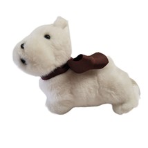 Scottie Dog Plush Stuffed Animal Thomas O&#39;Brien Vintage Modern Holiday White - £17.62 GBP