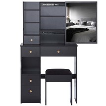 29.2&quot; Small Vanity Table w/ Sliding Mirror, Stool, Storage Drawer - $3,109.98 MXN
