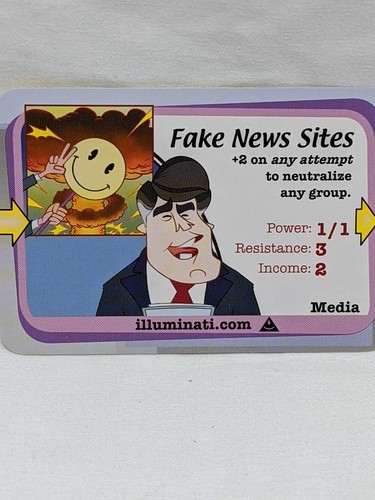 Illuminati Fake News Sites Steve Jackson Games Promo Card - $13.37