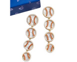 New BaubleBar Gold Tone Faux Pearl Baseball &quot;Home Run Honey” Dangle Earr... - £35.92 GBP