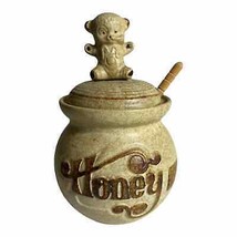 Studio Pottery Honey Jar Storage Craft With Bear Serveware Kitchen - £21.32 GBP