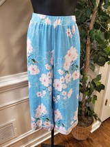 SHEIN Womens Blue Floral Polyester Top Blouse &amp; Trouser Pant Panama Set Size XL - £21.97 GBP