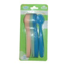 Set of 12 Infant Baby Toddler Child BPA FREE Reusable Plastic Spoons - £4.69 GBP