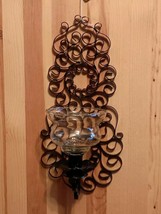 Black Metal Wall Sconce Wall Candle Holder Gothic Medieval Vintage Retro - $27.12