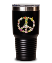 30 oz Tumbler Stainless Steel Insulated Funny Floral Peace Sign Love  - £27.32 GBP